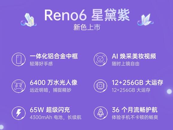 有哪里典当手机吗:张子枫代言！OPPO Reno6星黛紫上市：2799元